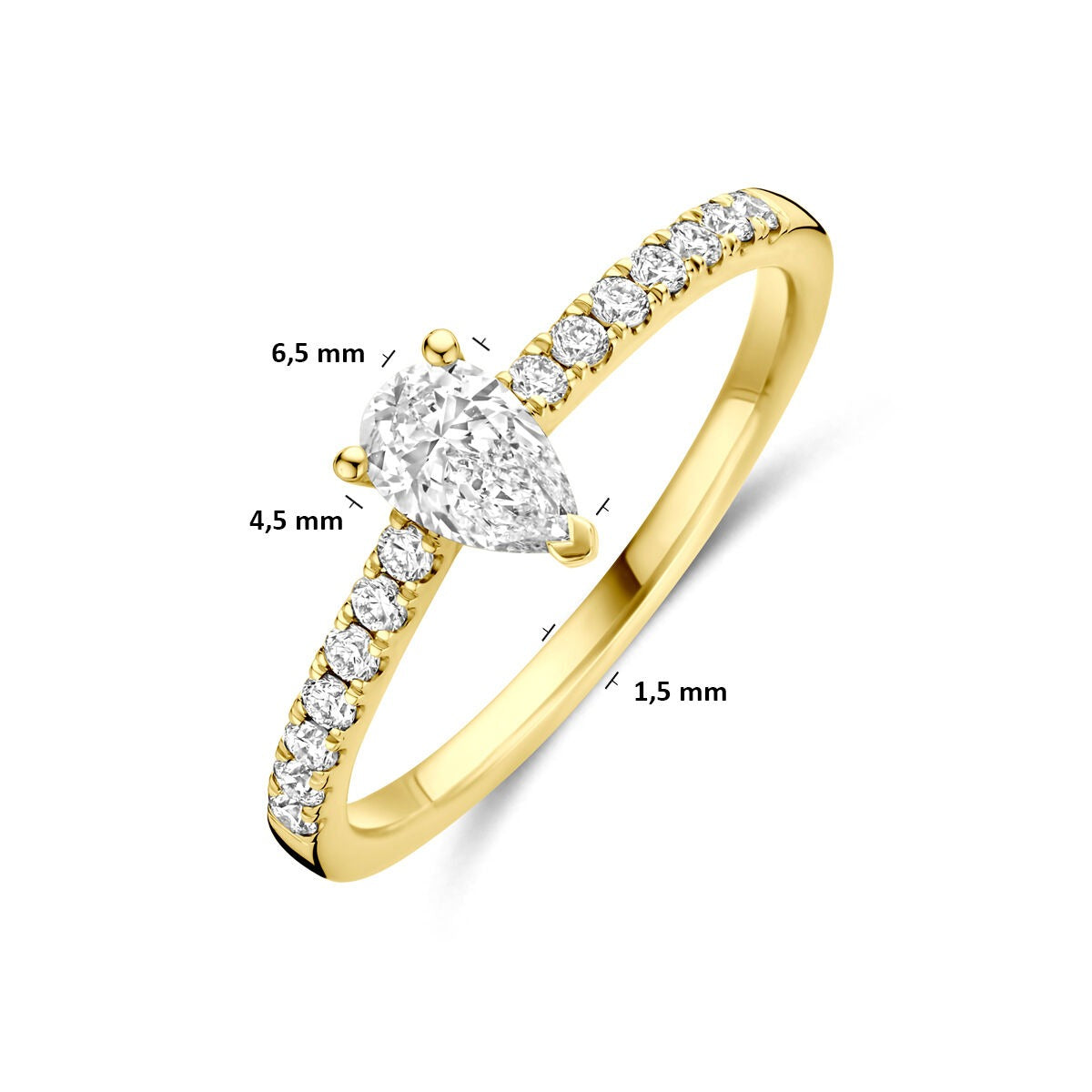 Goldener Ring 14k mit Lab Grown Diamant – Tropfenschliff