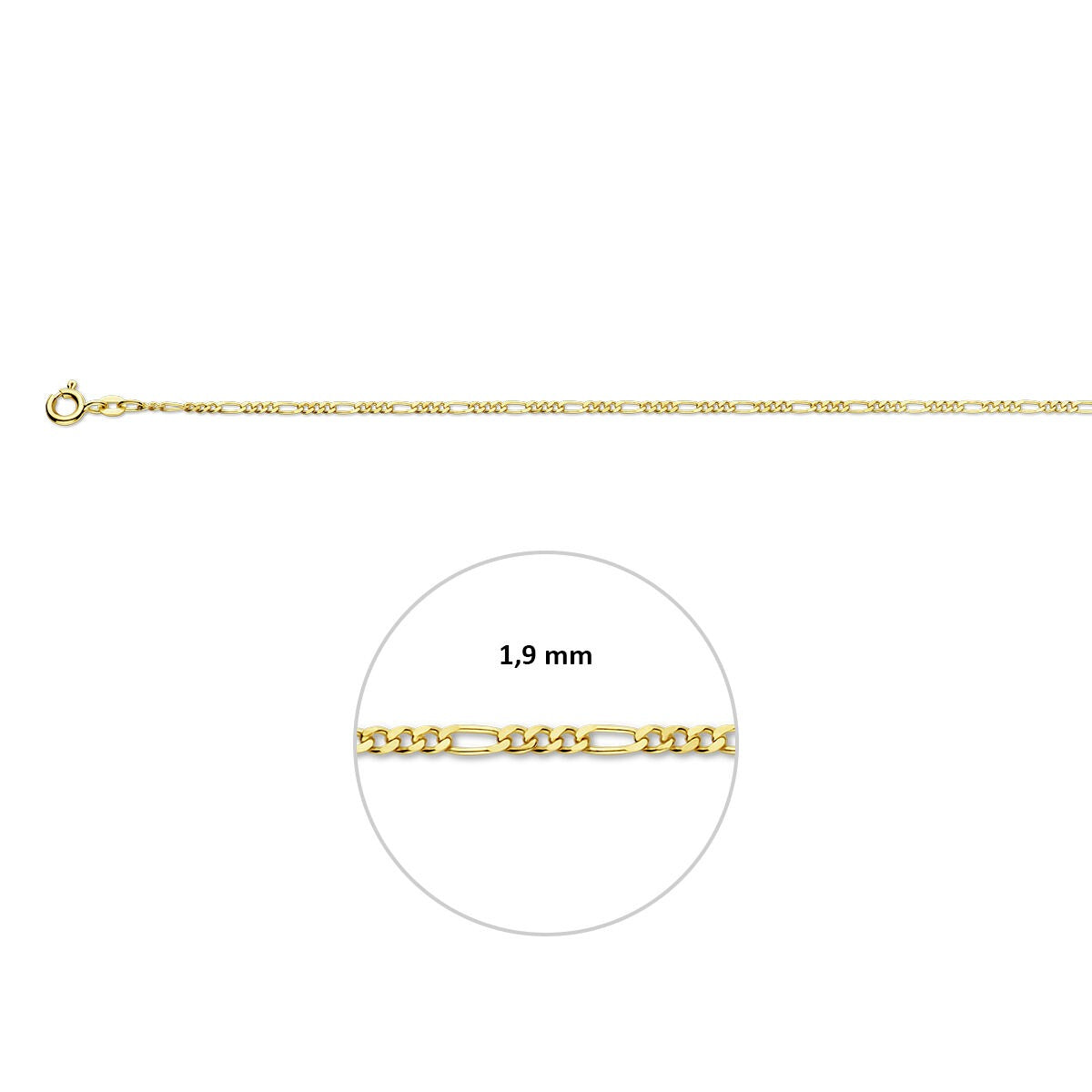 Gelbgoldfarbene Figaro-Kettenkette – 9k
