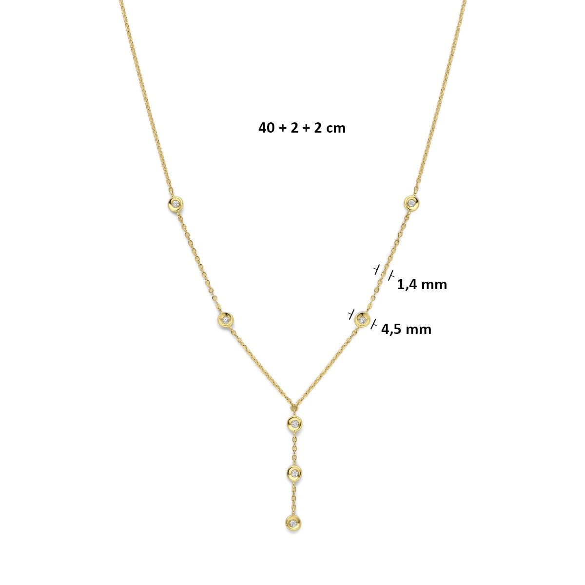 14 Karat Gelbgold Collier mit Diamant 0,21 ct