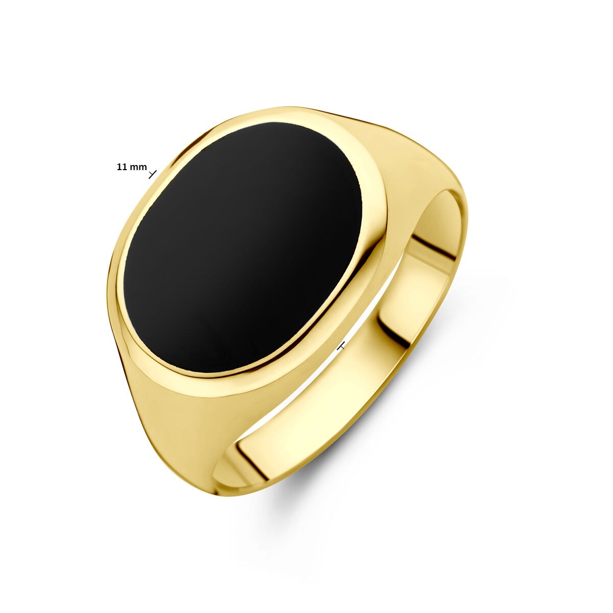 14k Gelbgoldring mit Onyx