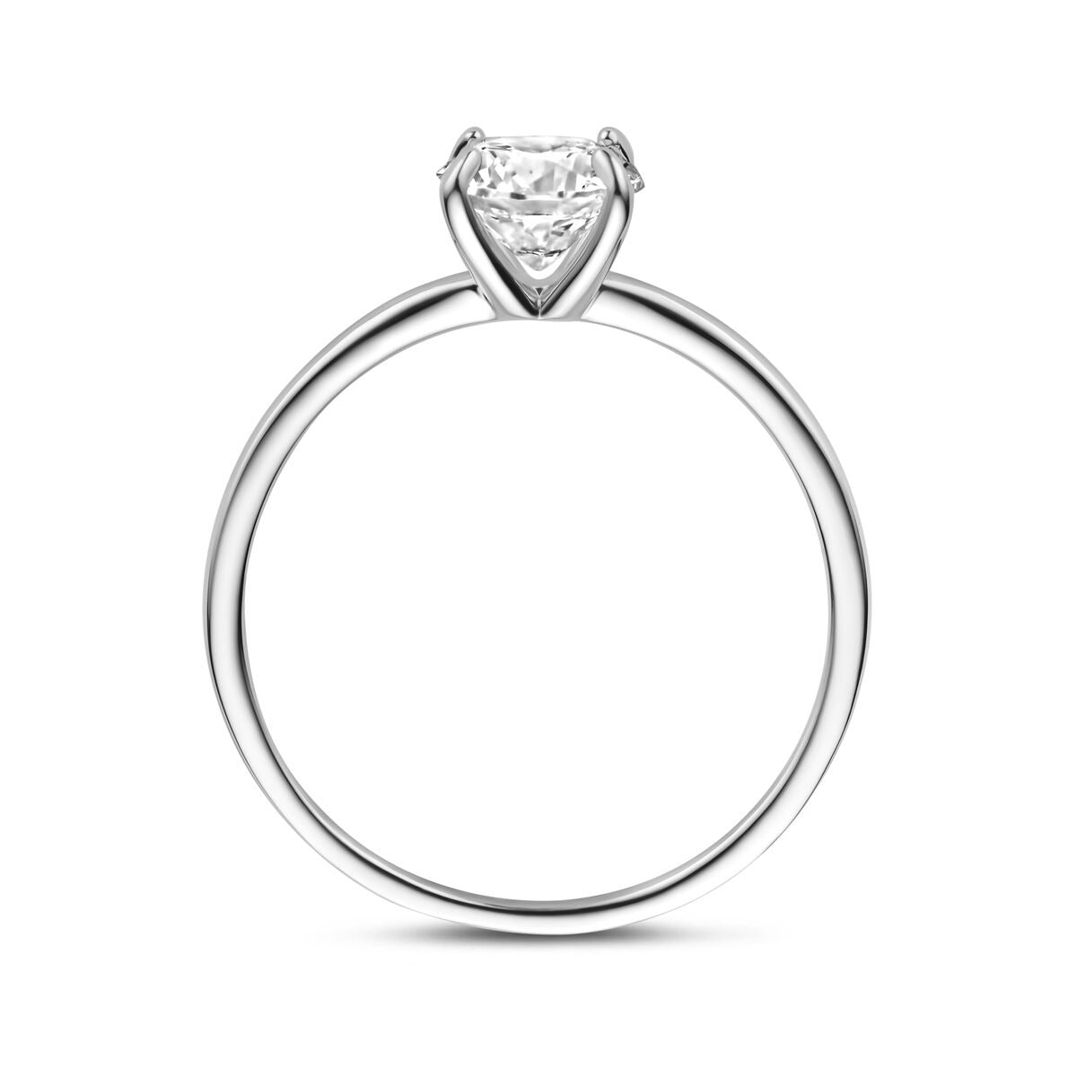 Silberring mit Zirkonia – rhodiniertes 925er Silber