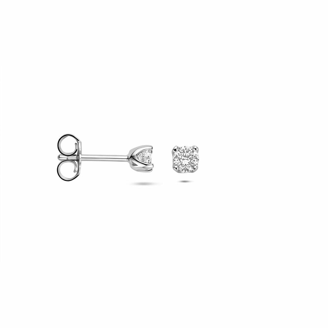 Zilveren oorknopjes met zirkonia – gerhodineerd 925 zilver