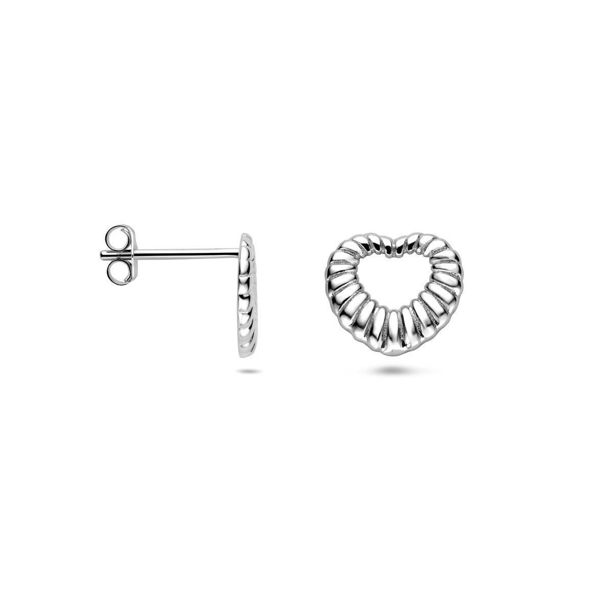 Silberne Herzohrstecker – rhodiniertes 925er Silber