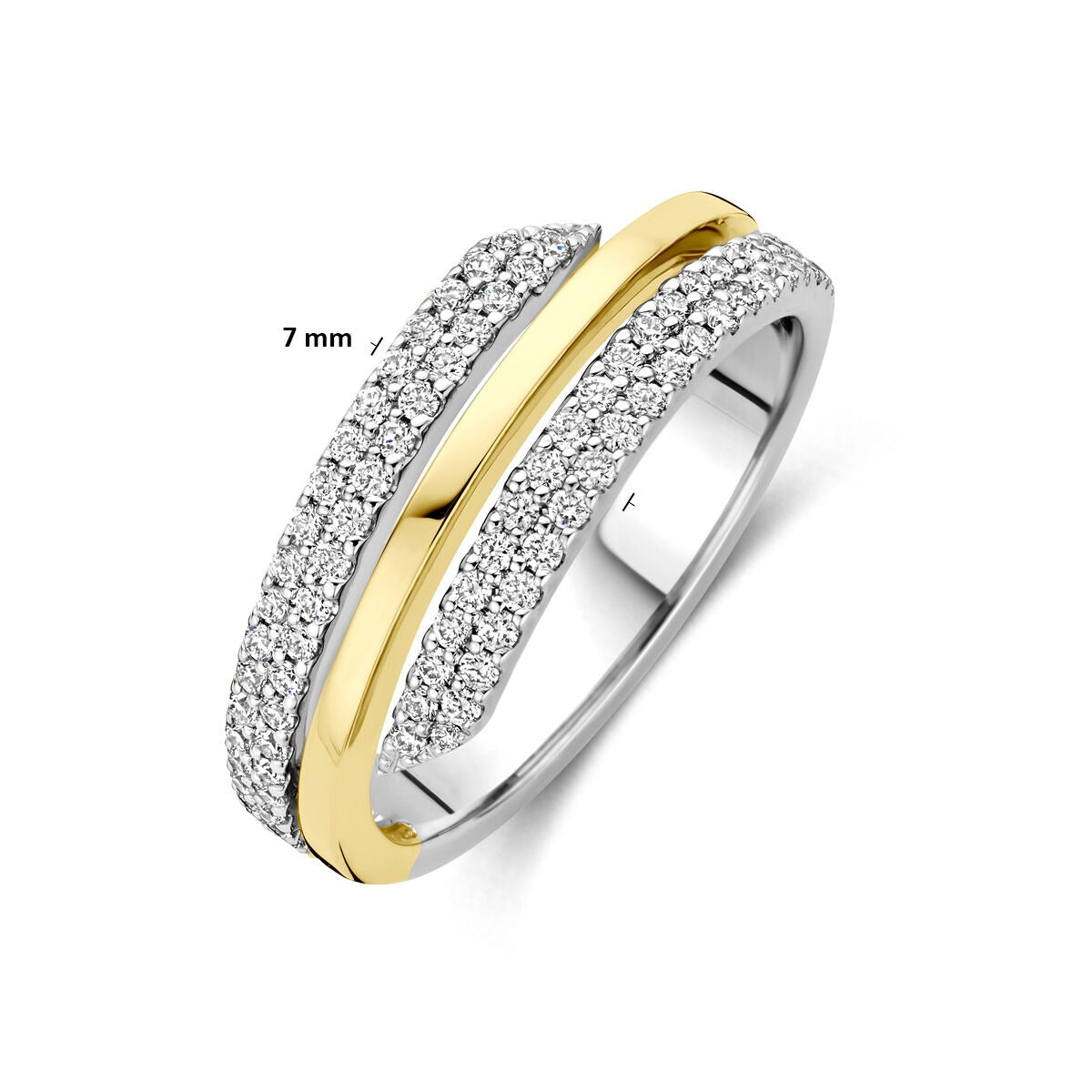 14 Karat Bicolor Goldring mit Diamant 0,40 Karat