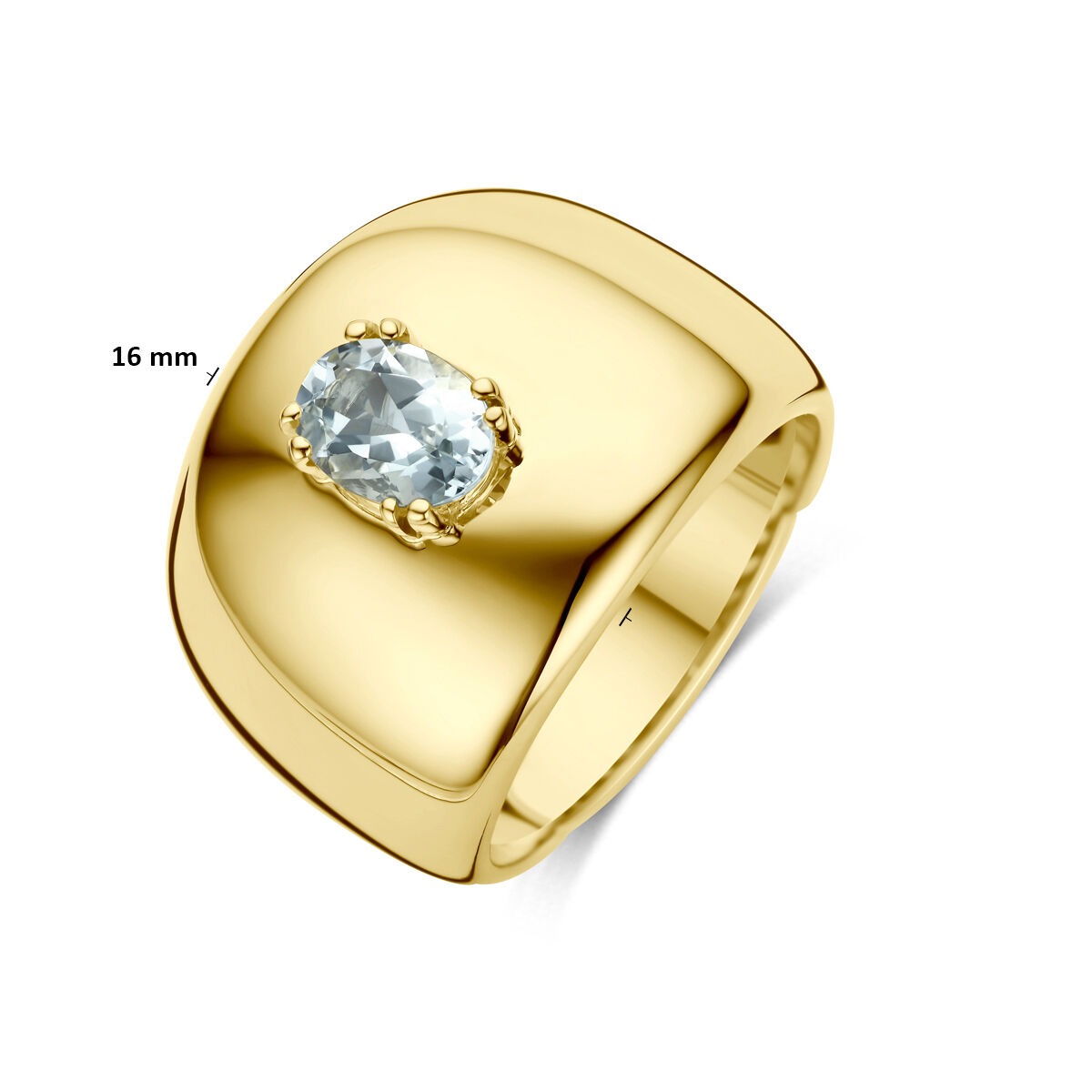 14K Gelbgoldring mit Aquamarin