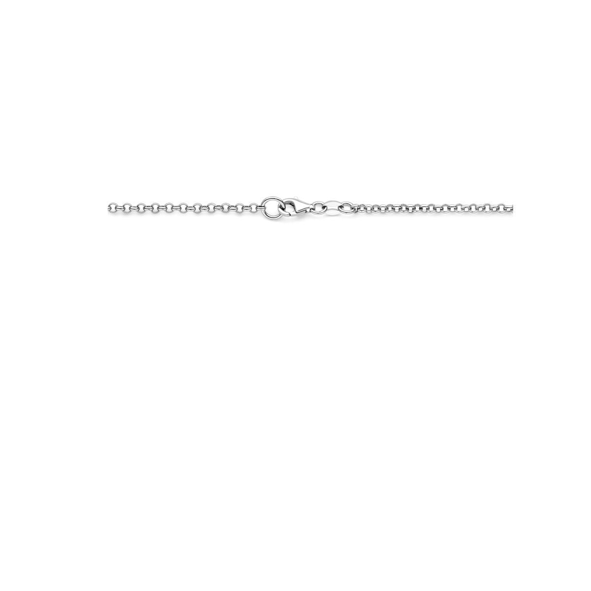 Silberne Jasseron-Halskette mit Verbinder – rhodiniertes 925er Silber