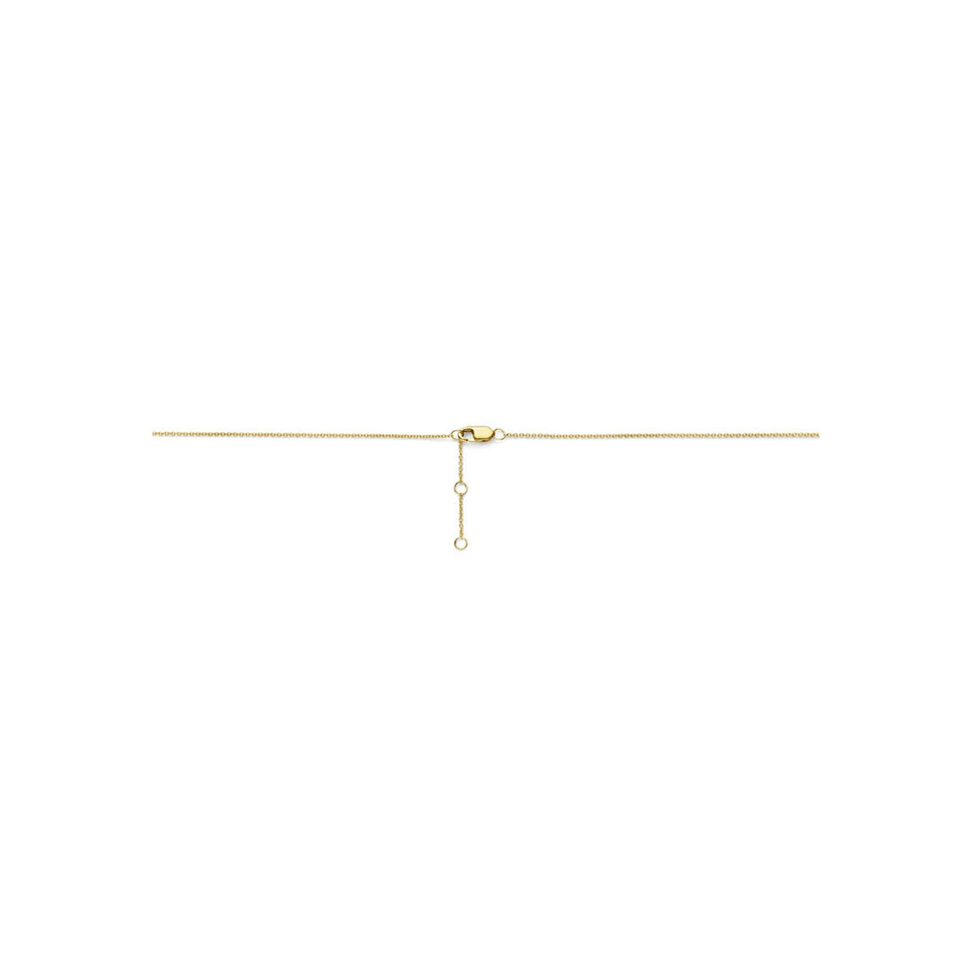 14k Geelgouden collier met hartje en diamant