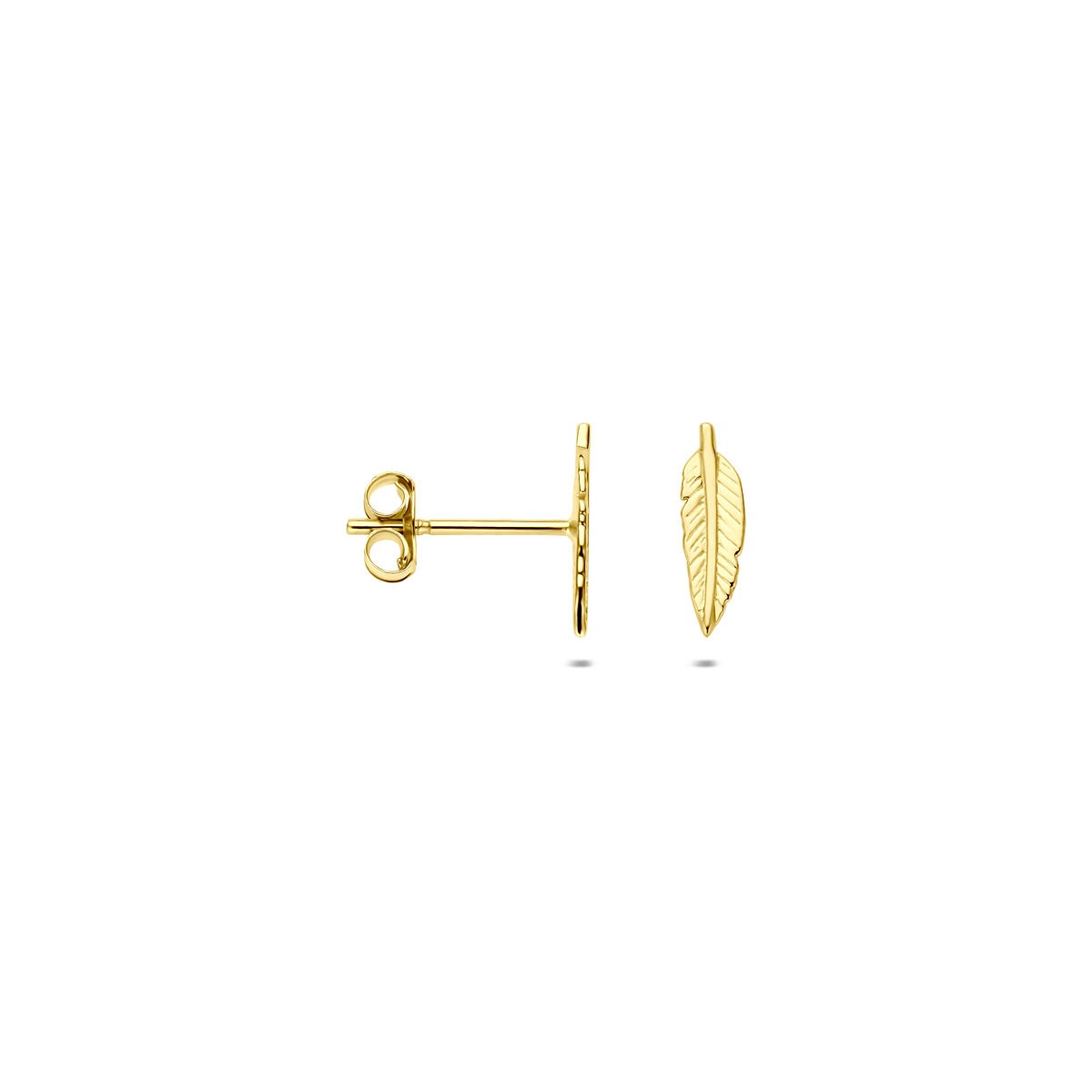 9K Ohrstecker aus Gelbgold in Federform