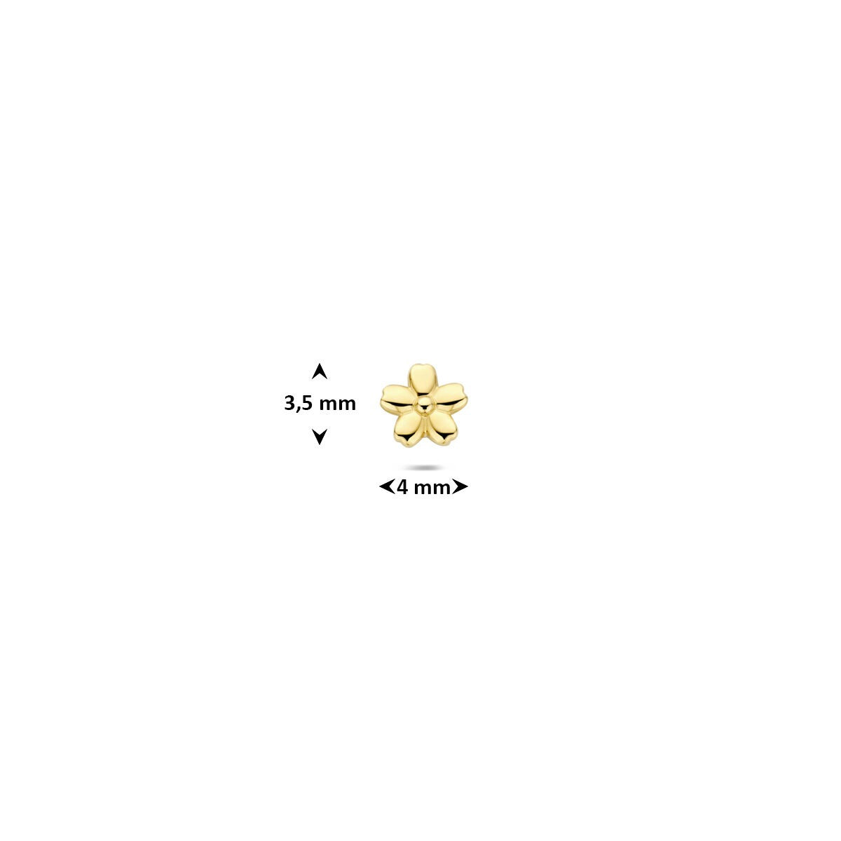 14k Gelbgold Flat Back Piercing Blume – Per Stück
