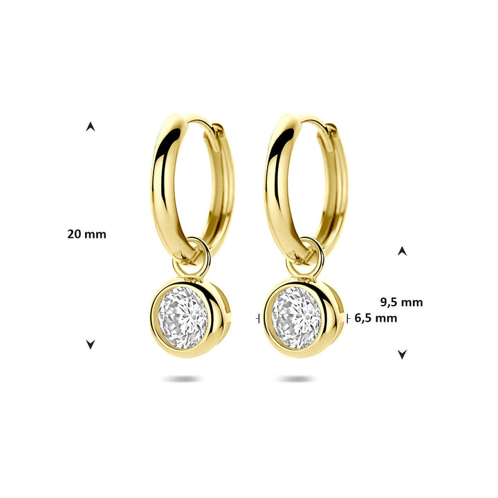 14k geelgouden oorringen met zirkonia – dames