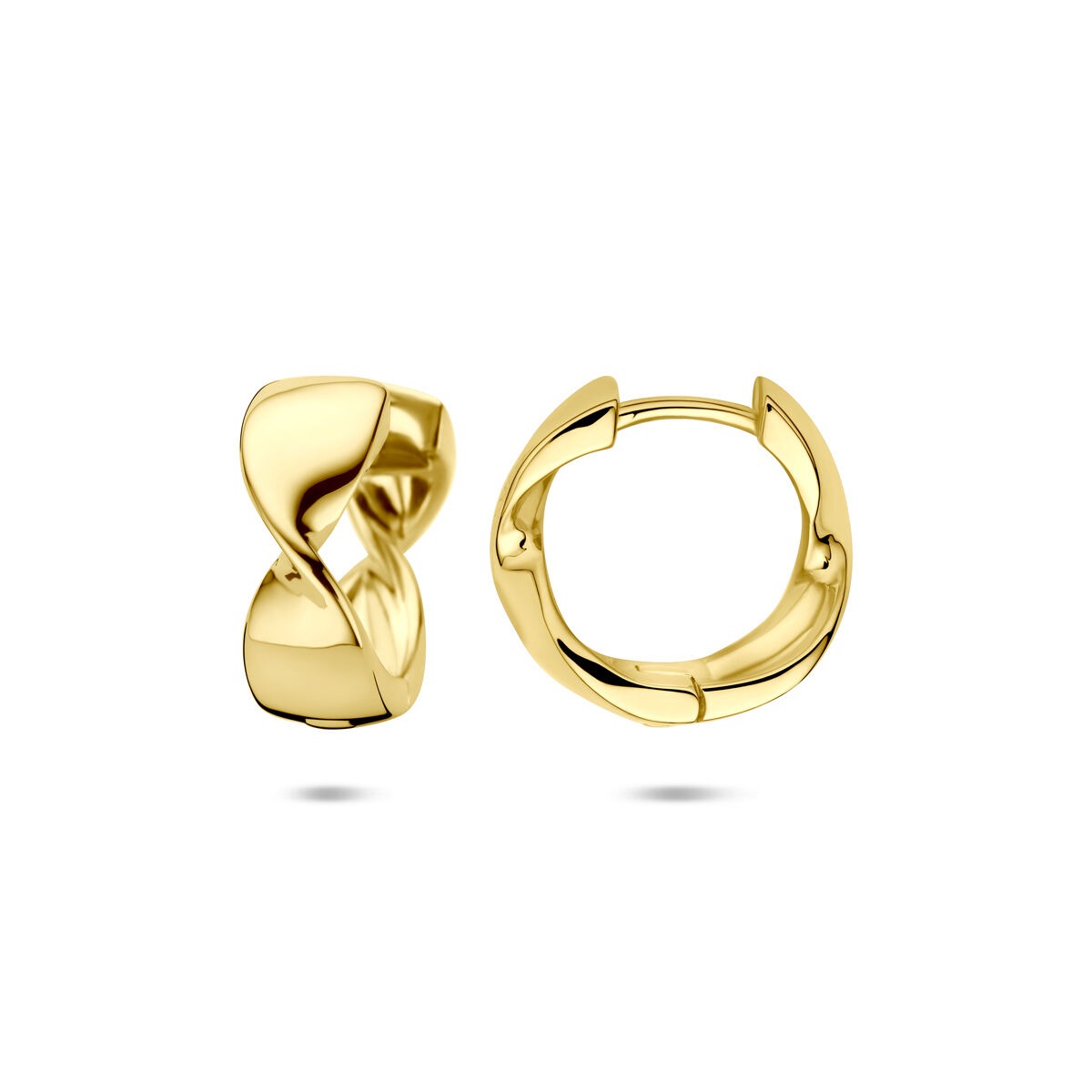Vergoldete Klappcreolen Damen – 15 x 6 mm