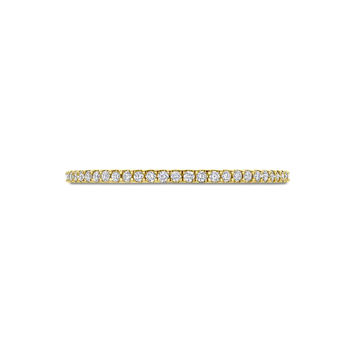 14k Gelbgold Damenring mit Diamant – feiner Alliance-Ring