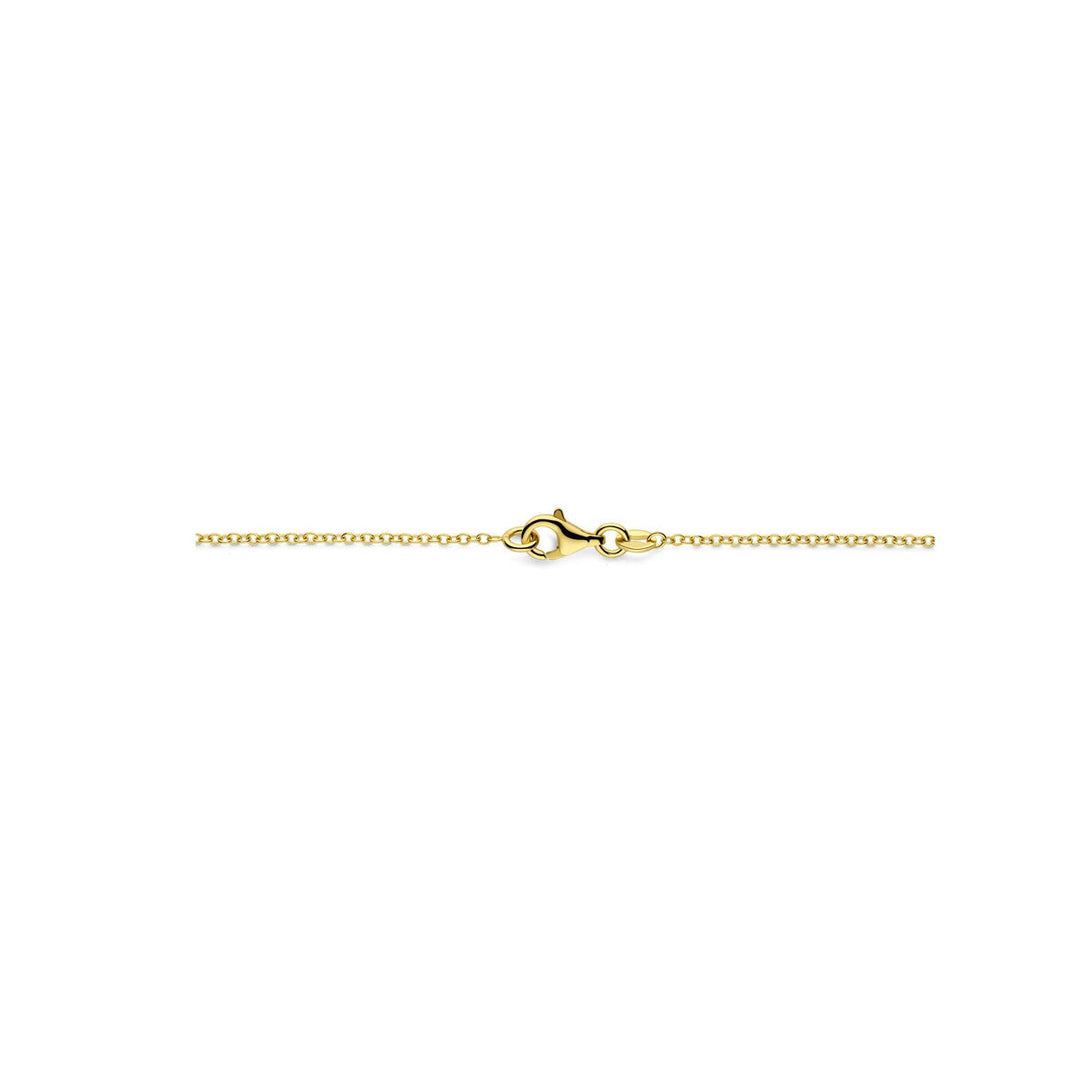 Gouden dames ketting met dubbele druppelhanger – 14k geelgoud
