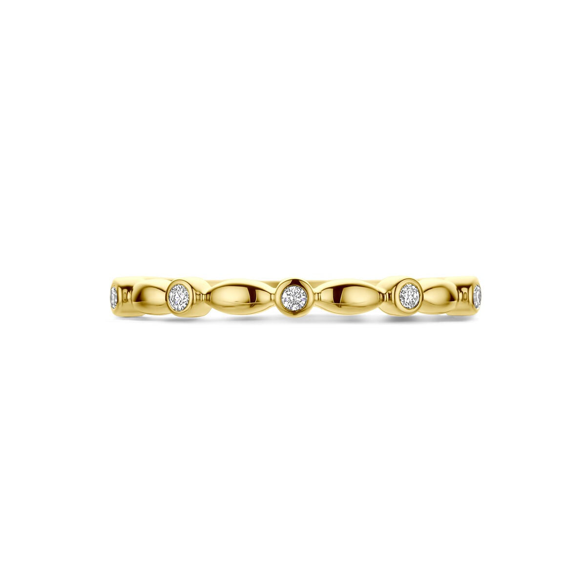 14k Damenring aus Gelbgold mit Diamant – raffinierter Solitär