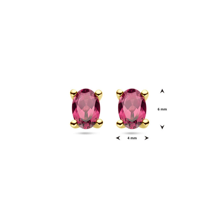 Ohrstecker rosa Rhodolit 14K Gelbgold