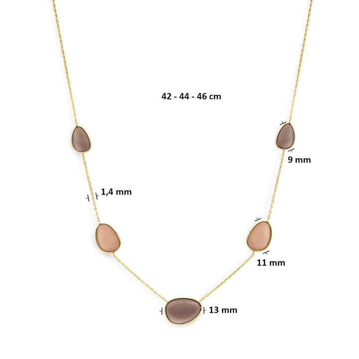 14k Geelgouden collier met maansteen