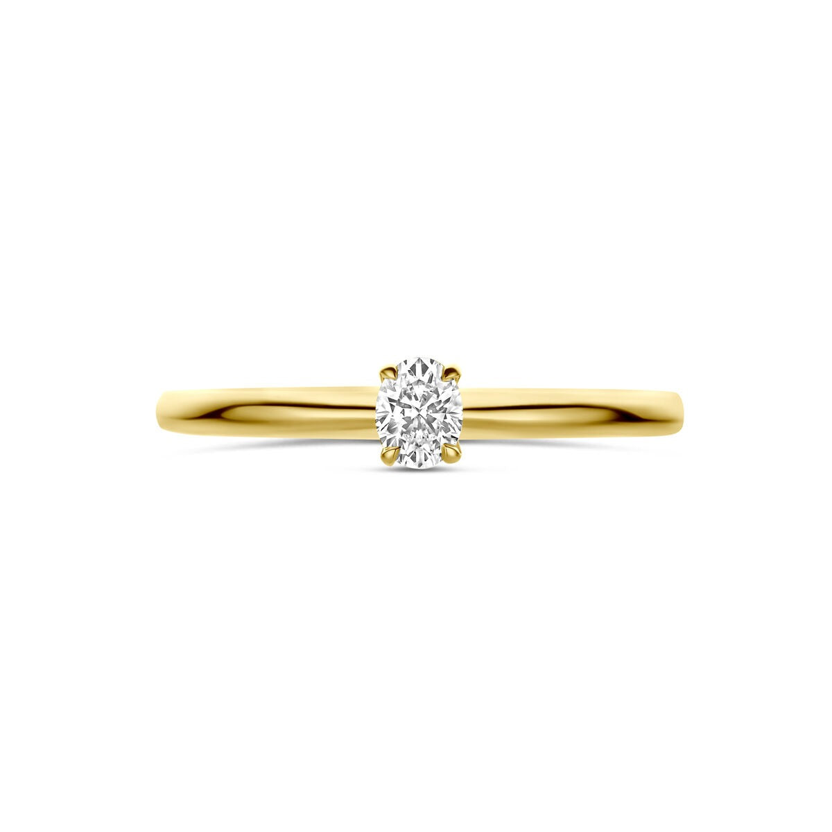 14K Gelbgoldring mit Diamant 0,21 ct Solitaire