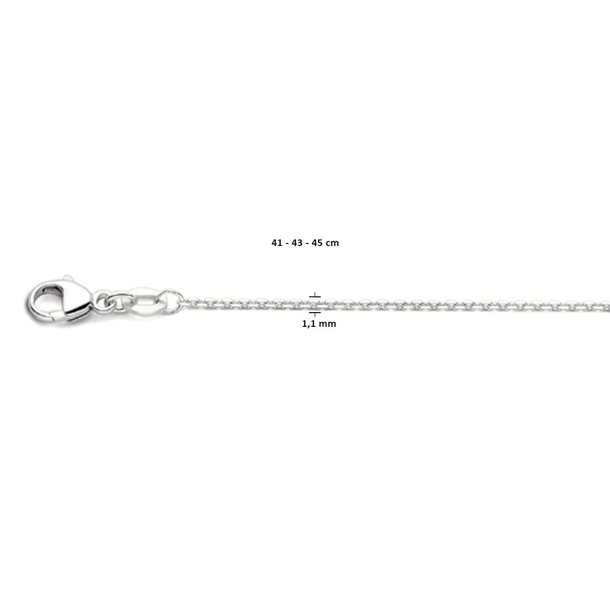 18 Karat Weißgold Halskette für Damen – Ankerkette 45 cm