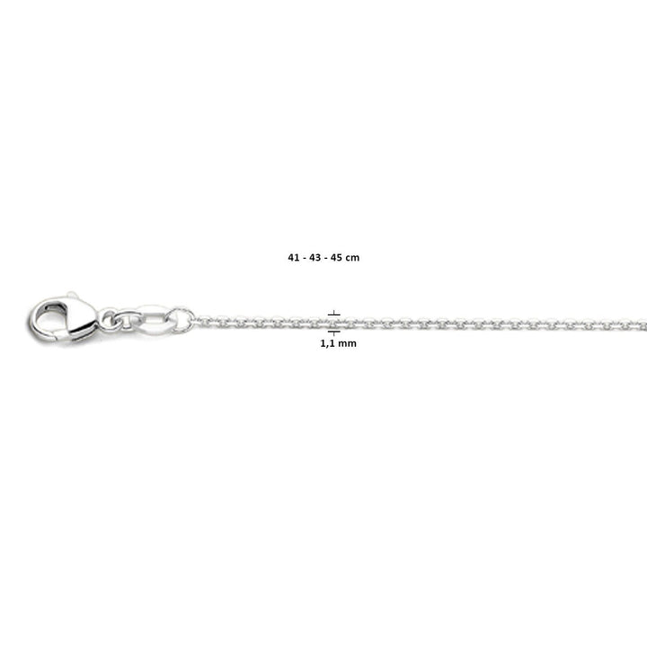 Halskette Anker diamantiert 1,1 mm 41 - 43 - 45 cm 18K Weißgold