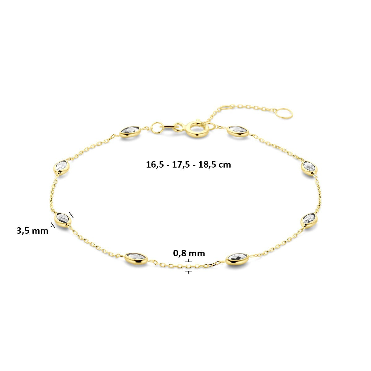 9 K Gelbgold-Damenarmband mit Zirkonia