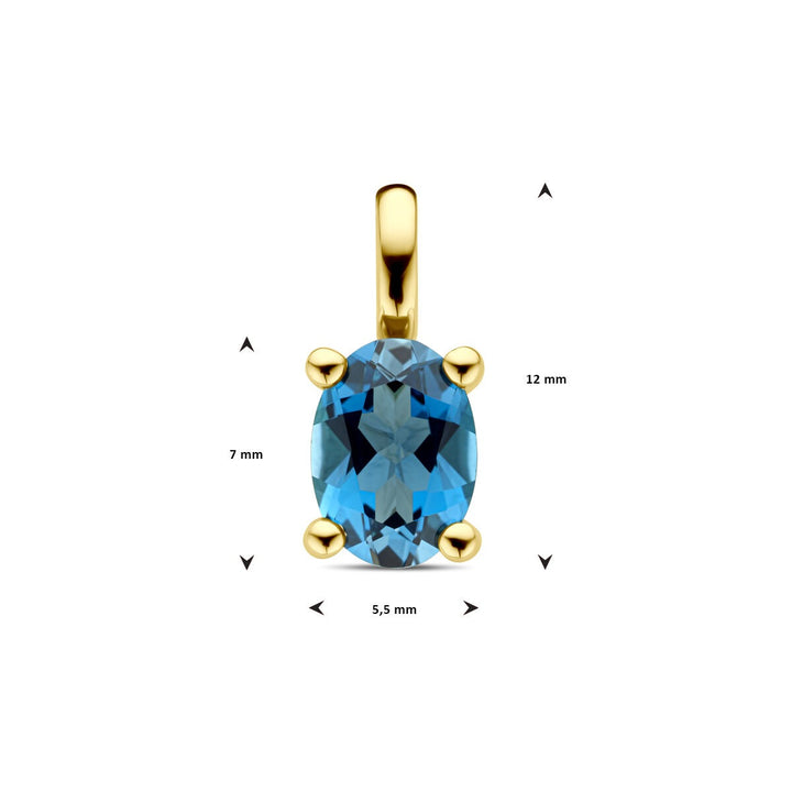 Anhänger London Blue Topas 14K Gelbgold