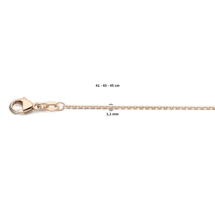 Halskette Anker diamantiert 1,1 mm 41 - 43 - 45 cm 18K Roségold