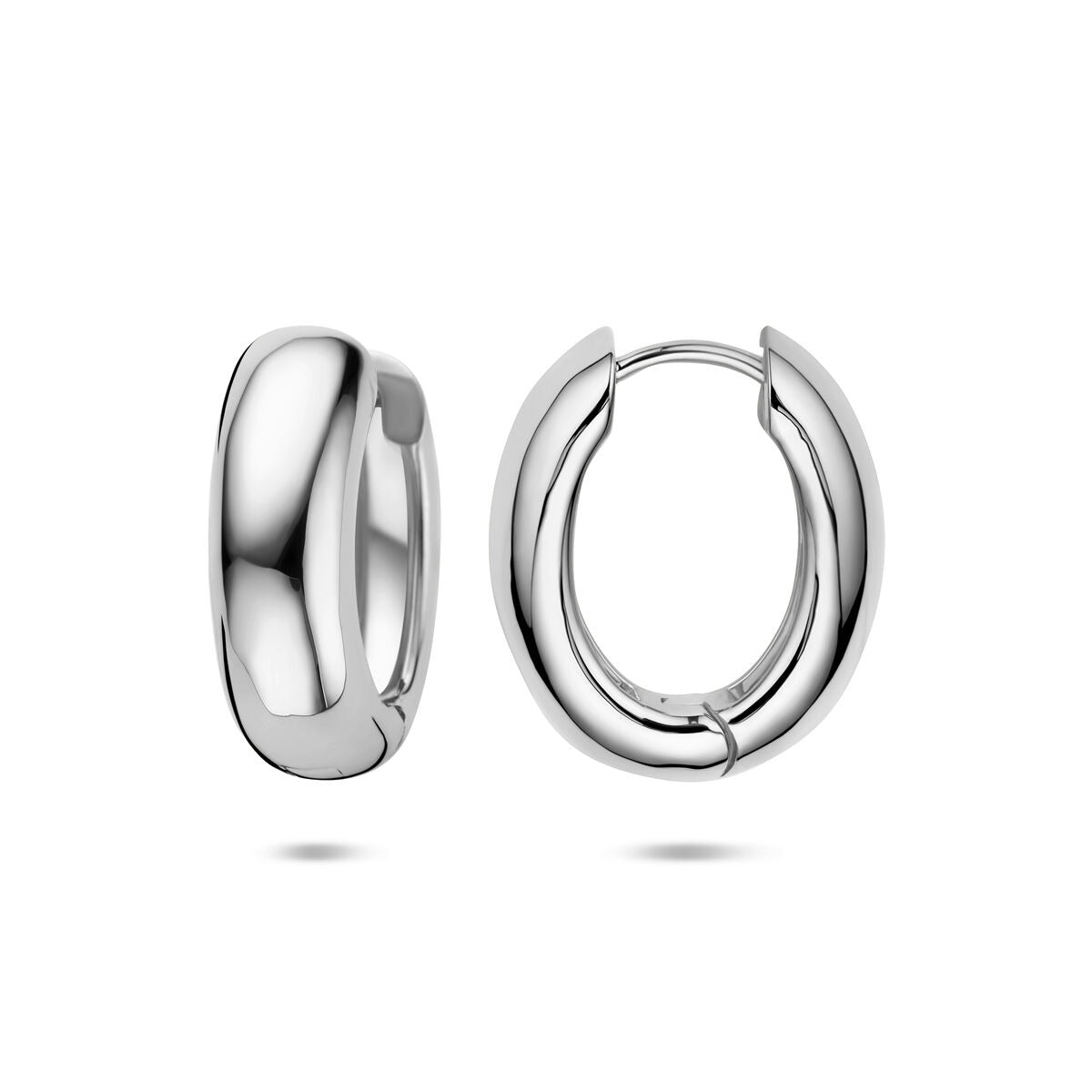 Ohrringe Klappcreolen Silber Damen – 20 x 17 mm