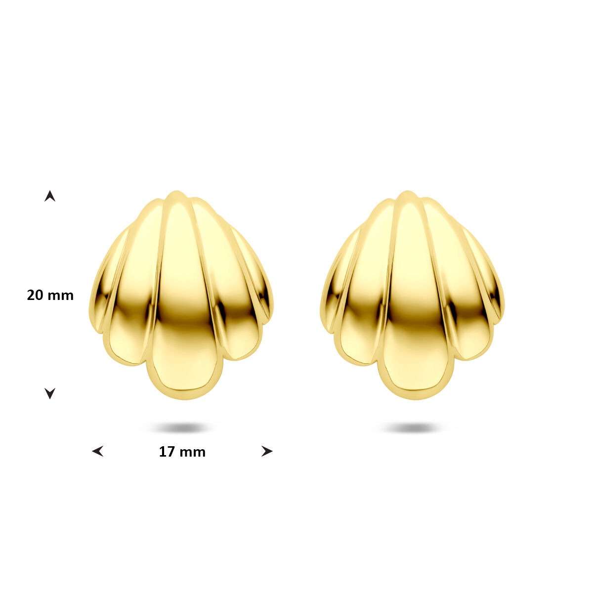 Gelbe Damen-Ohrstecker aus Stahl mit Ionenplattierung 20 mm