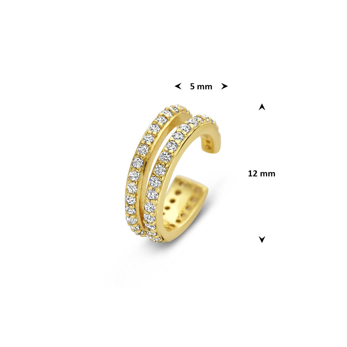 Vergoldete Silber-Ear-Cuff mit Zirkonia – funkelnde Eleganz ohne Piercing