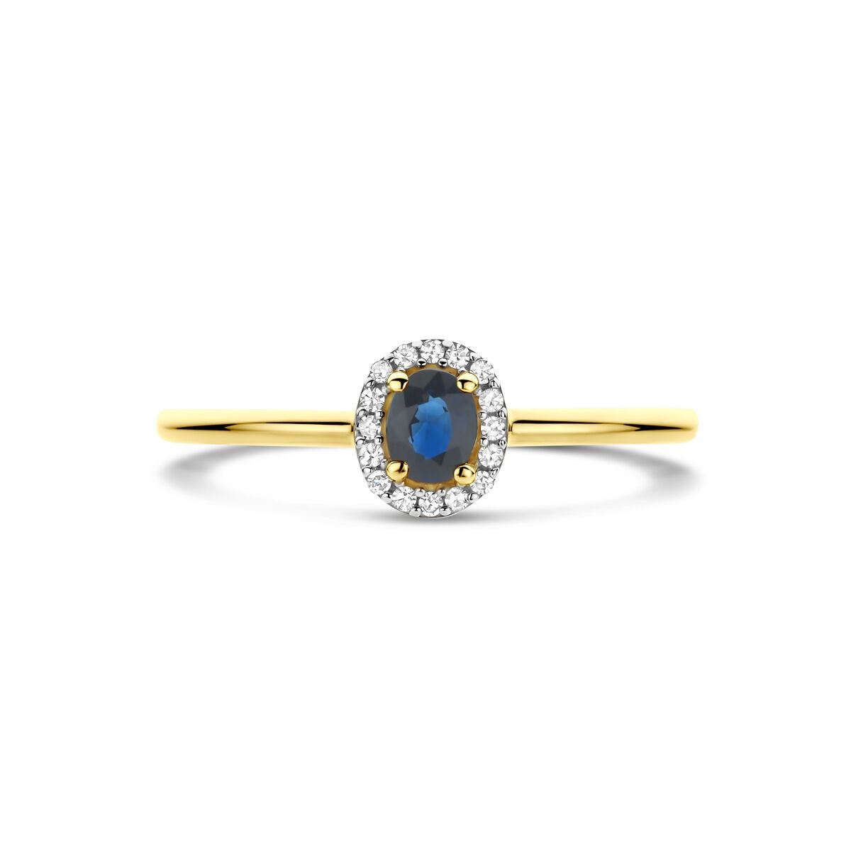 Goldring mit Saphir und Diamant – 14k