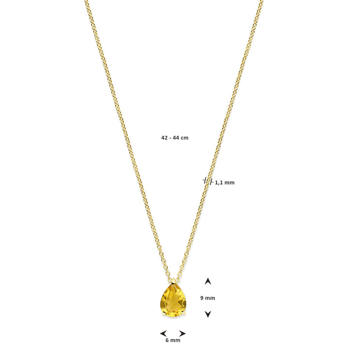 Citrin-Halskette 42 – 44 cm 14K Gelbgold