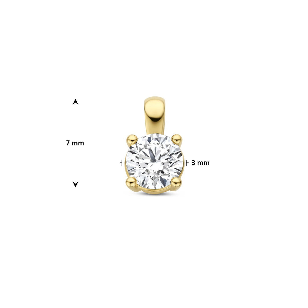 Gouden hanger met lab grown diamant – 14k geelgoud briljant geslepen