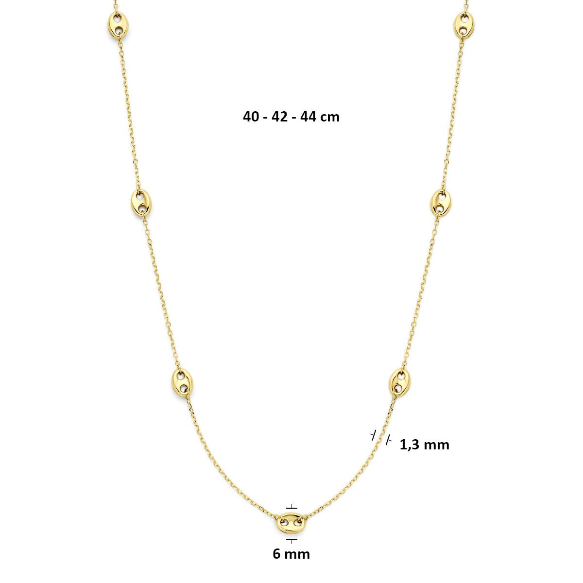 14 Karat Gelbgold Kaffeebohnen Halskette