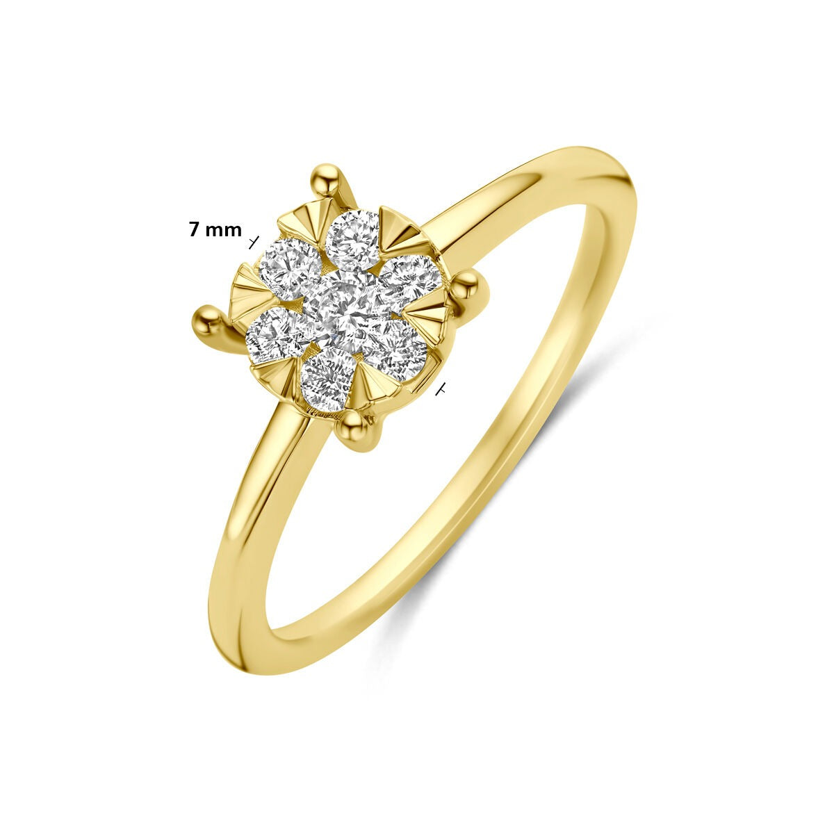 14 Karat Gelbgoldring mit im Labor gezüchtetem Diamanten