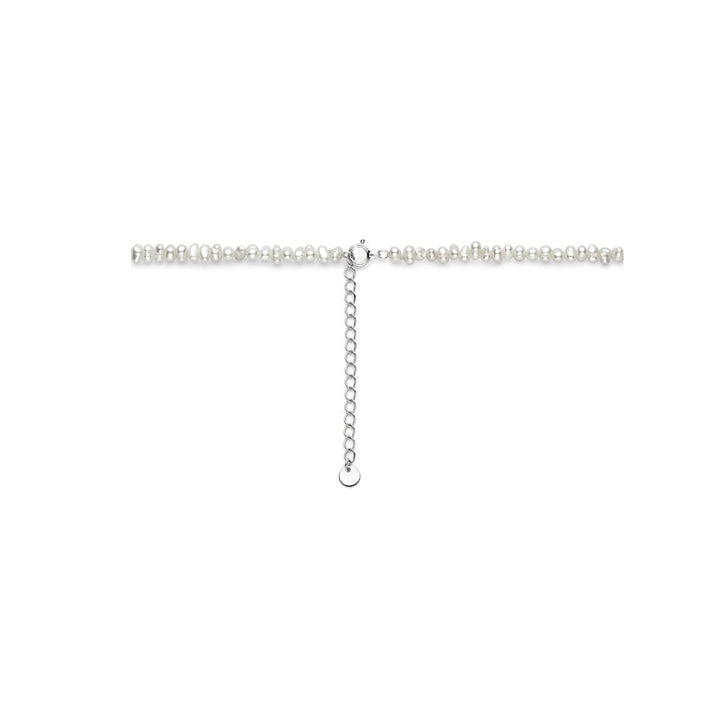 Zilveren parel ketting – gerhodineerd