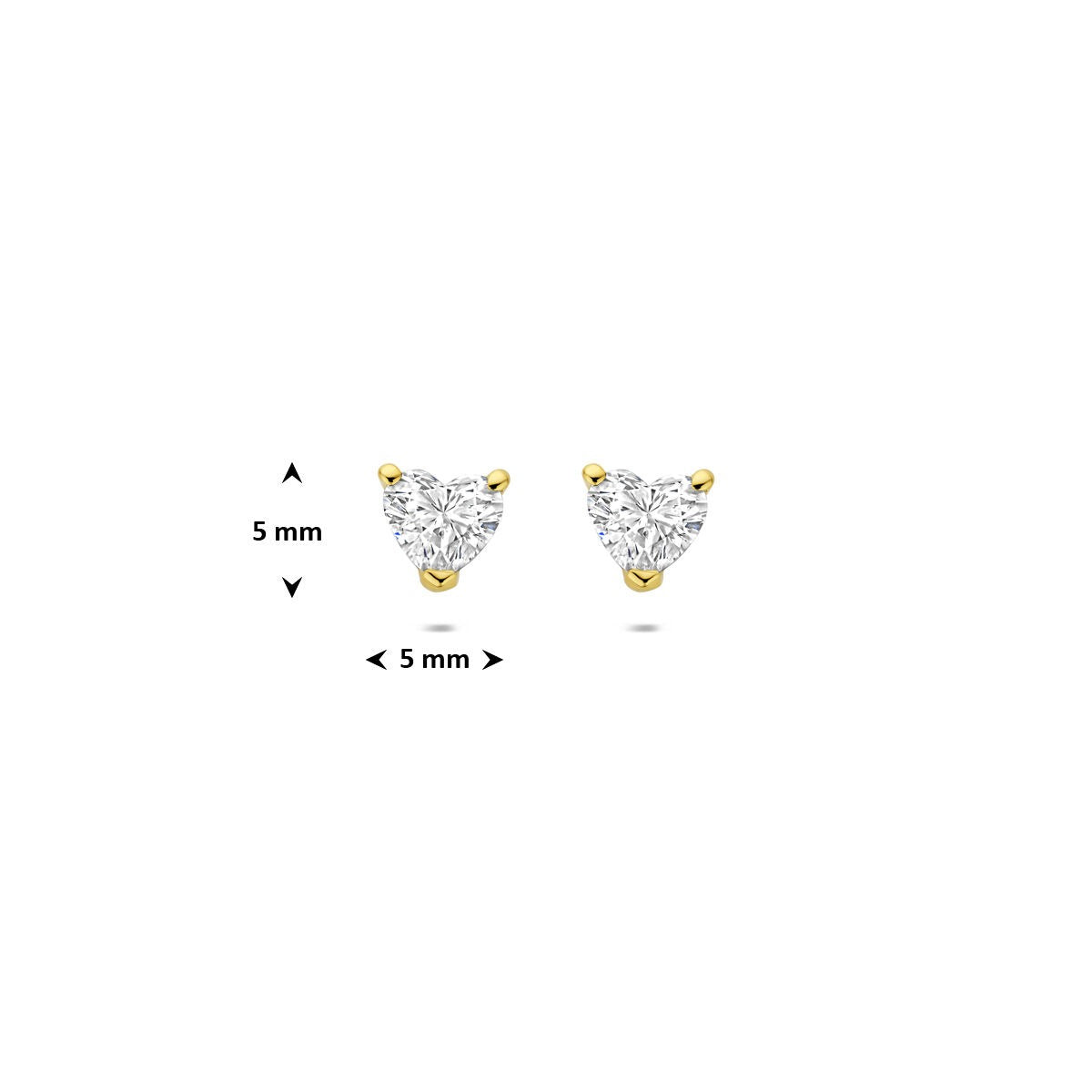 14 Karat Gelbgold Ohrstecker mit herzförmigem, im Labor gezüchtetem Diamanten 0,60ct