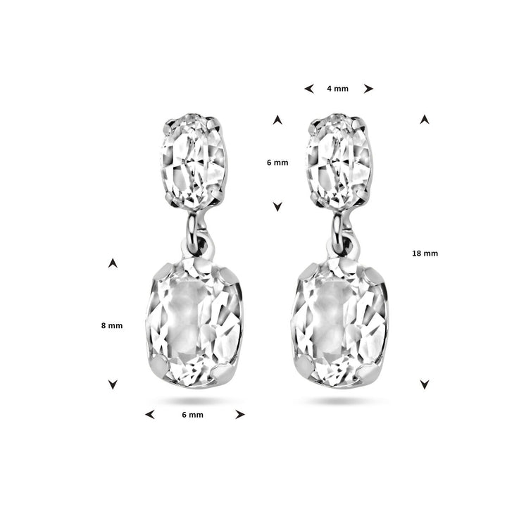Swarovski-Ohrringe aus rhodiniertem Silber