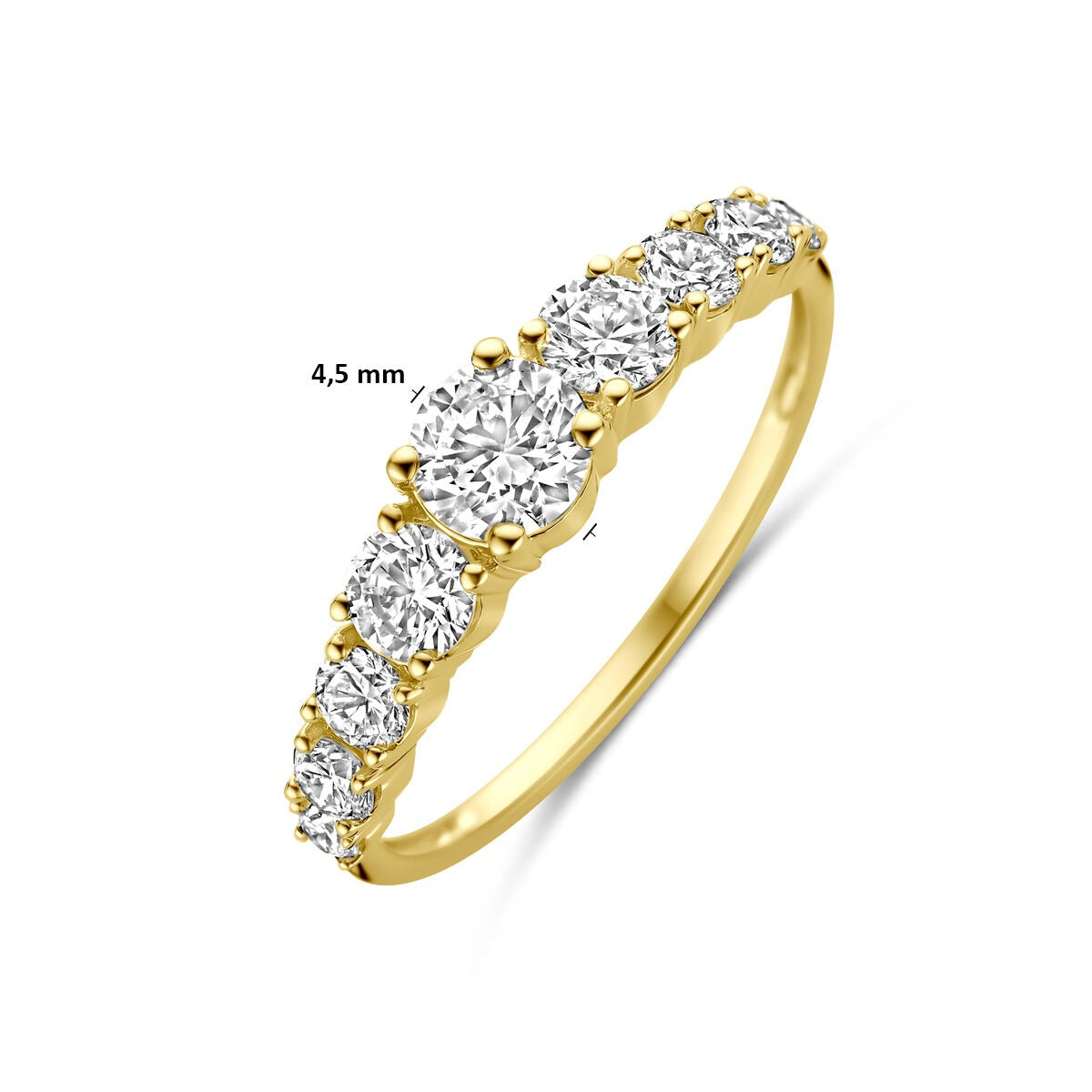 14 Karat Gelbgoldring mit im Labor gezüchtetem Diamanten