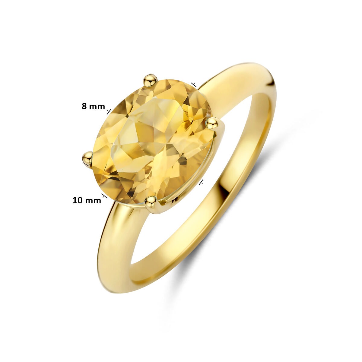 14 K Gelbgoldring mit Citrin
