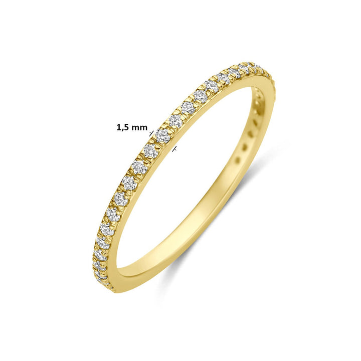 14k geelgouden ring met lab grown diamant