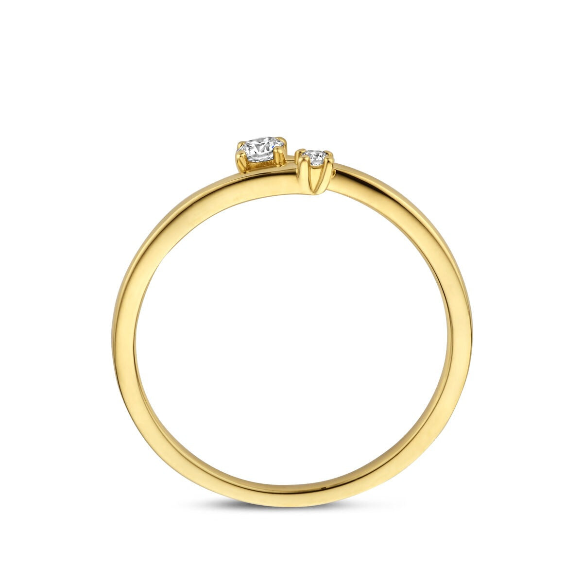 Goldener Damenring mit Diamant – 14k Gelbgold