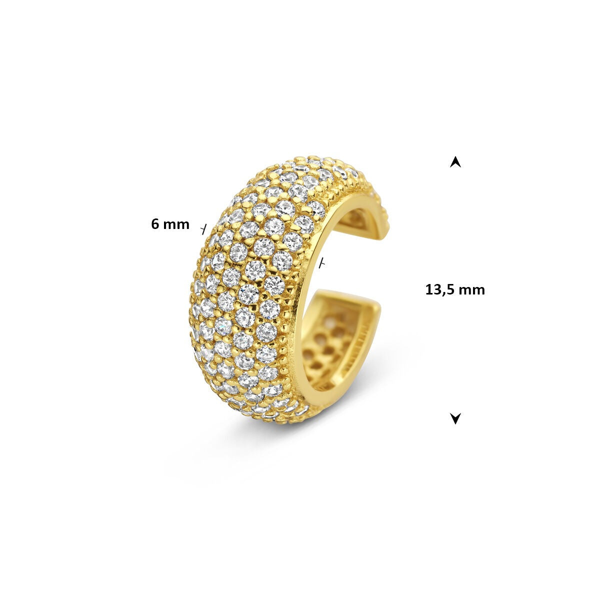 Vergoldeter silberner Ear Cuff mit Zirkonia – 925 Silber