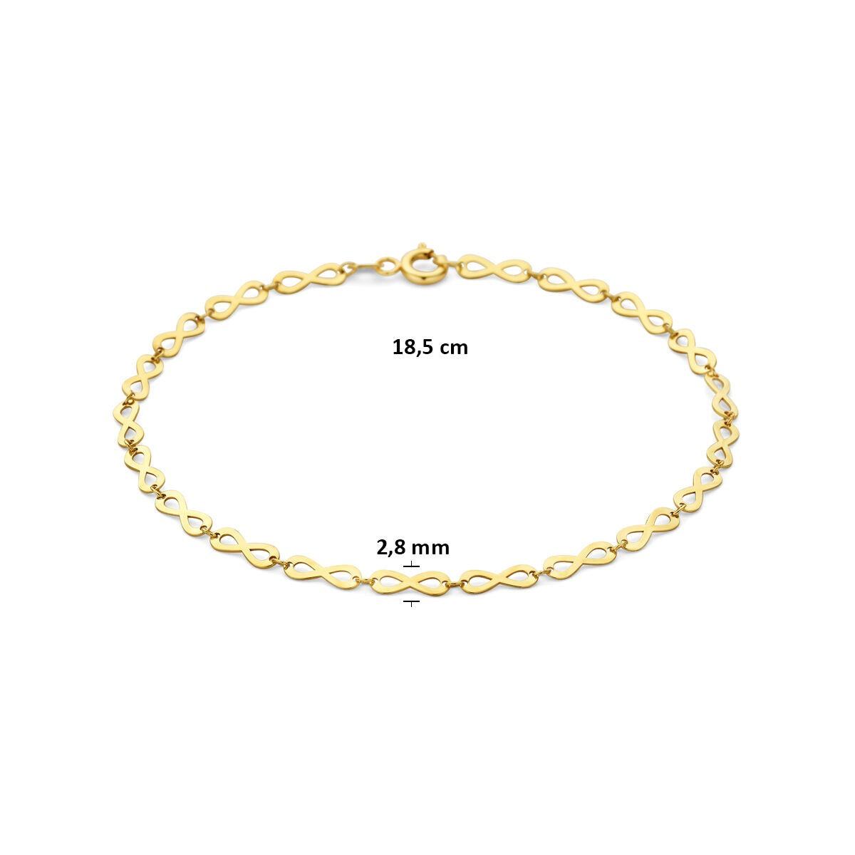 14k Gelbgold Damenarmband mit Infinity-Gliedern