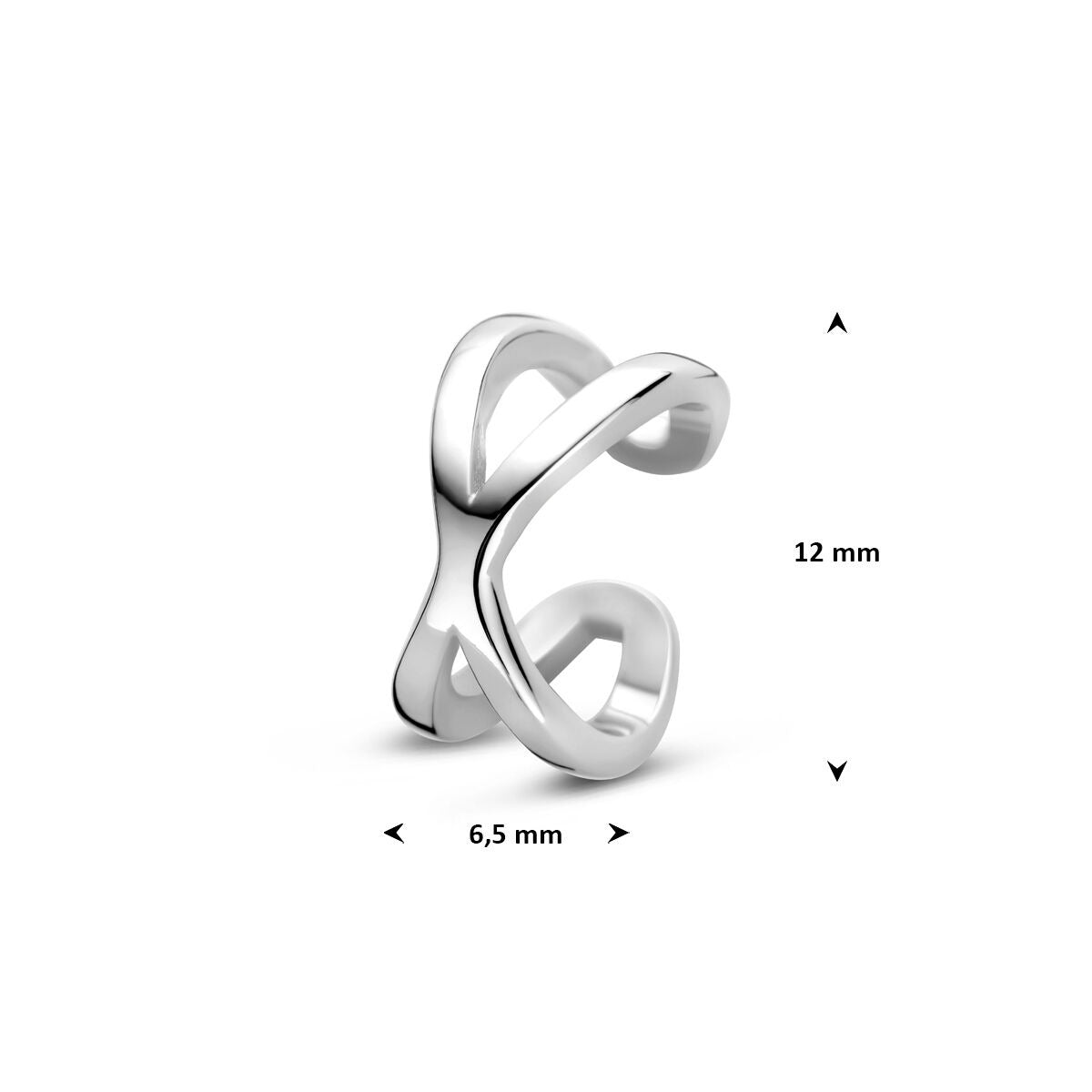 Silberner Ohr-Cuff 925 rhodiniert