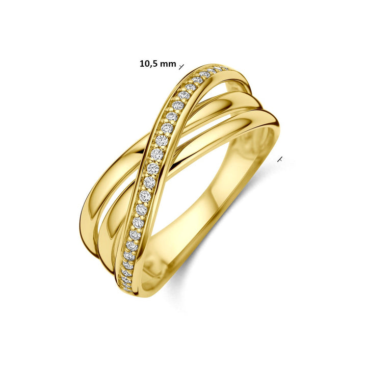 14k Geelgouden Alliance Ring met Diamant 0,16 ct