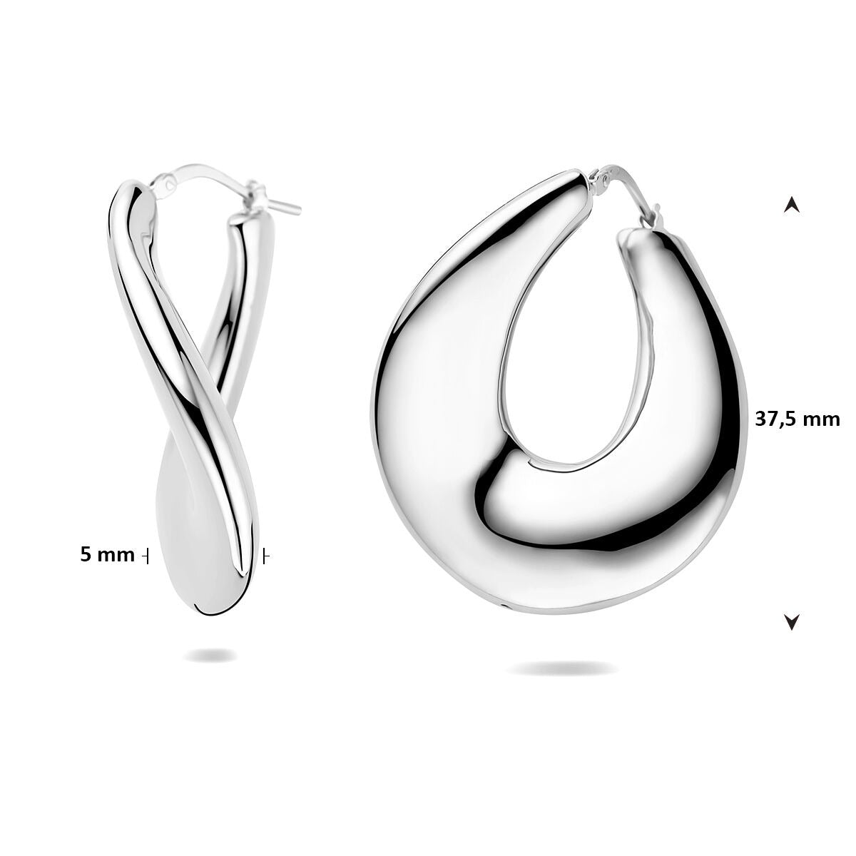 Silberne Ohrringe – rhodiniertes 925er Silber
