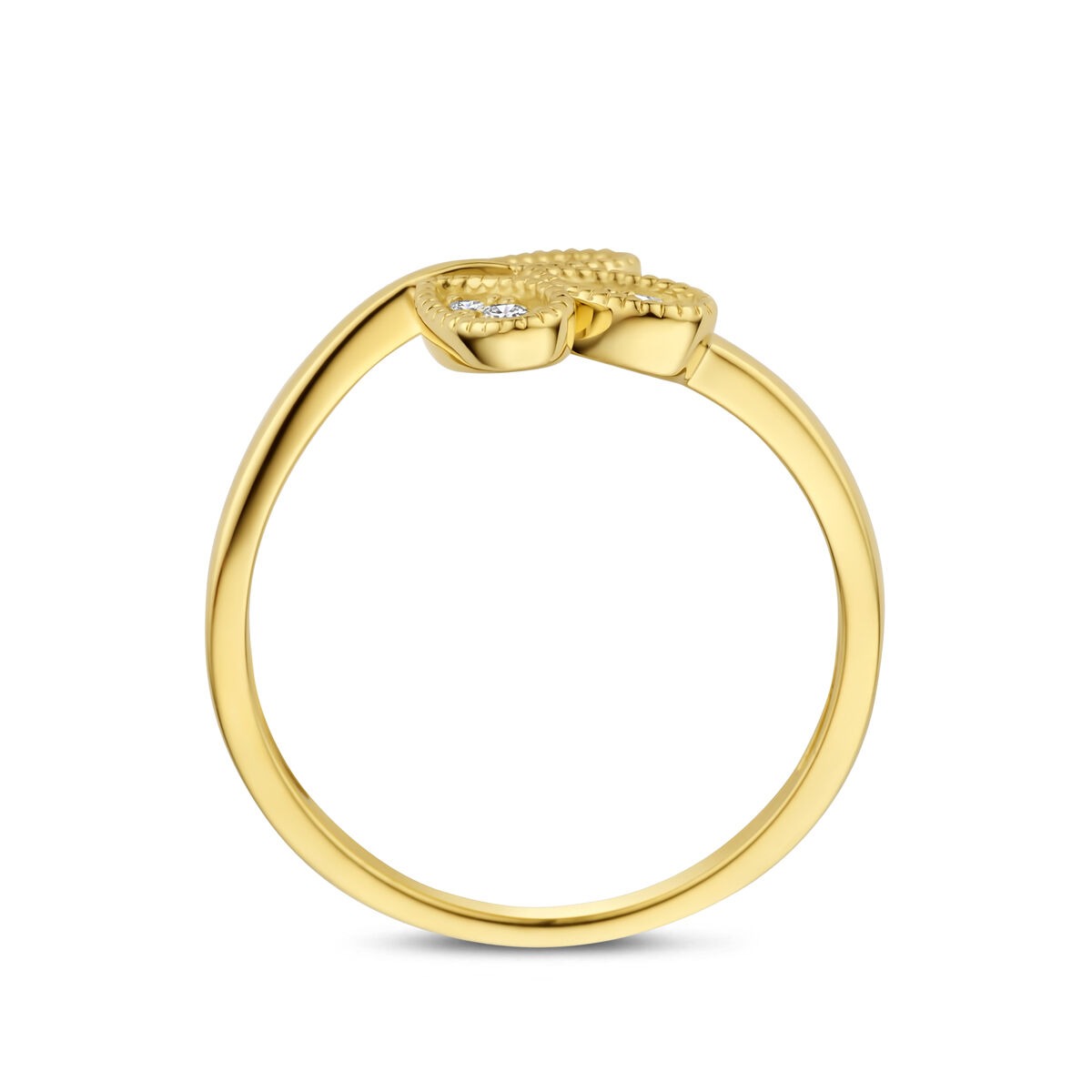 Goldener Damenring mit Diamant – 14 Karat Gelbgold