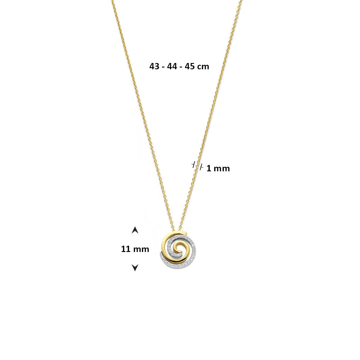 14K Bicolor-Halskette mit Diamant