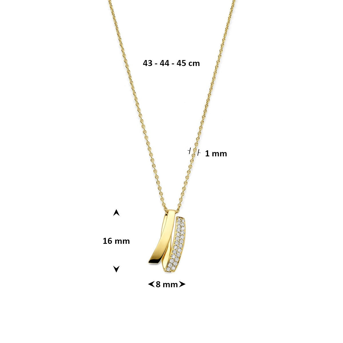14 Karat Gelbgold Collier mit Diamant