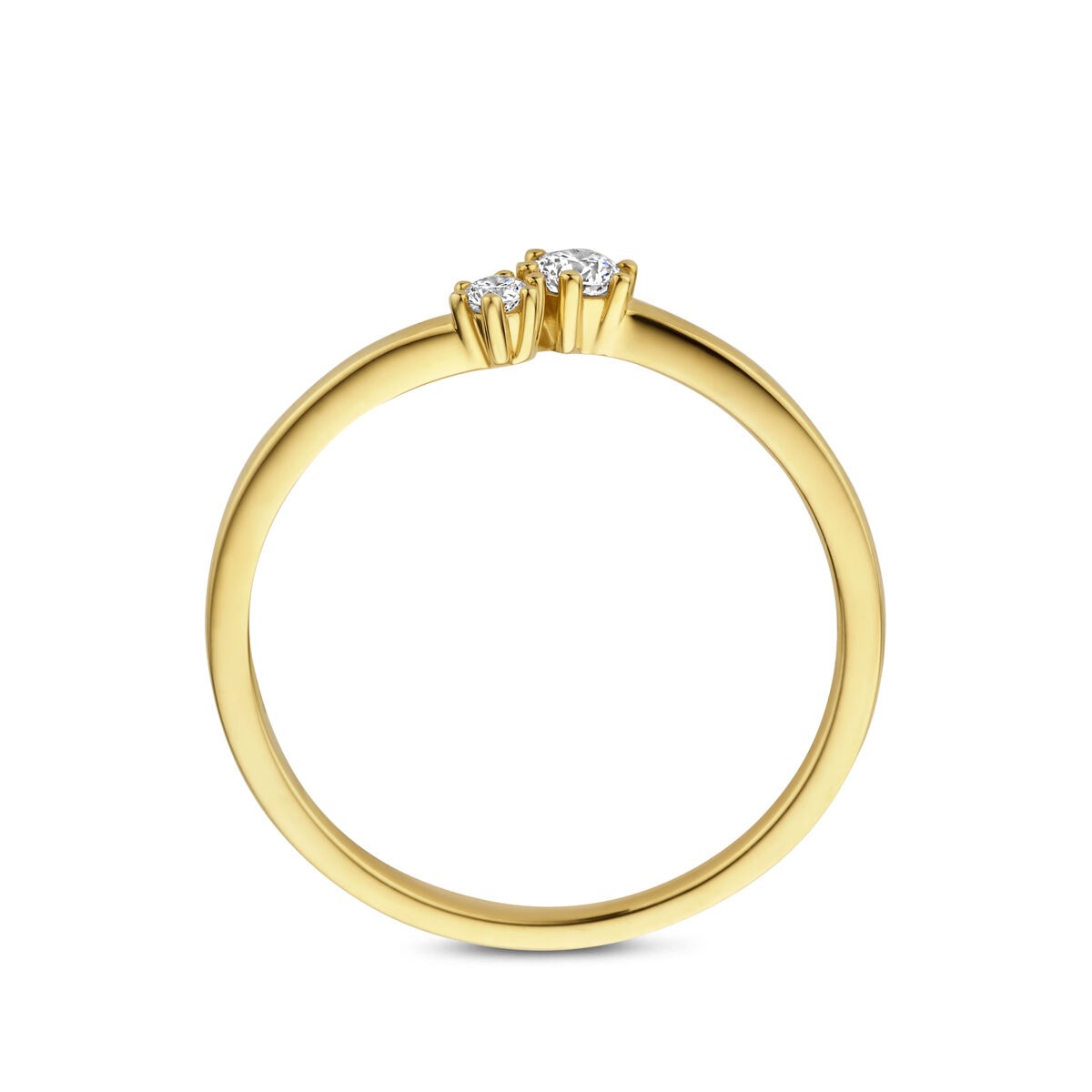 Goldener Damenring mit Diamant – 14 Karat Gelbgold